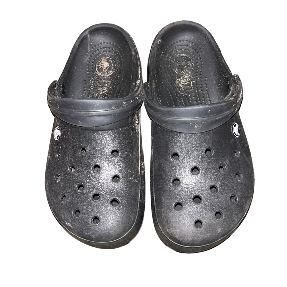 Black Crocs with Green Stripe Size 8 Women’s